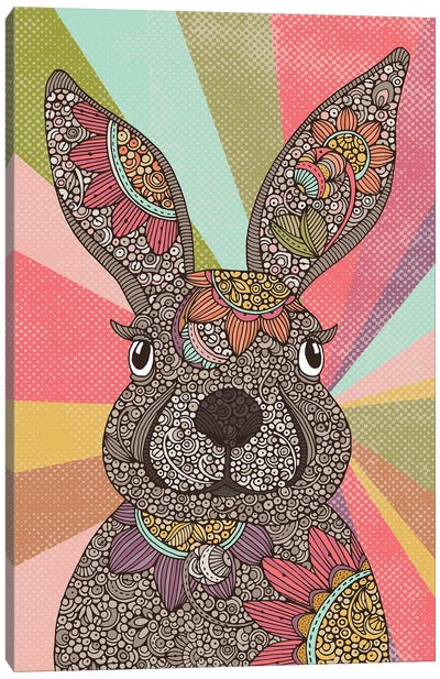 Little Bunny - Colors Background Canvas Art Print - Valentina Harper