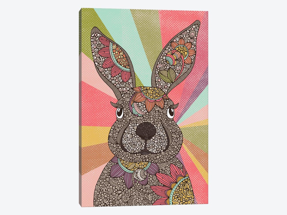 Little Bunny - Colors Background by Valentina Harper 1-piece Canvas Artwork