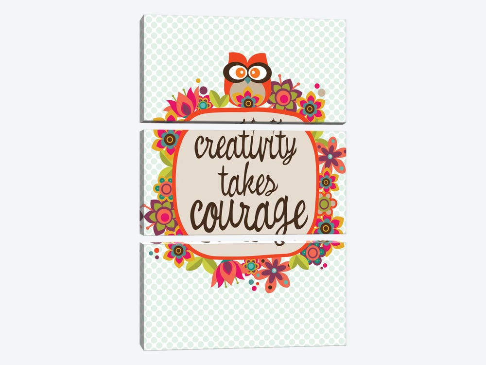 Creativity Takes Courage by Valentina Harper 3-piece Canvas Wall Art
