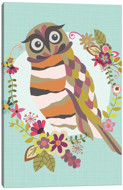Cute Owl Canvas Art Print - Valentina Harper