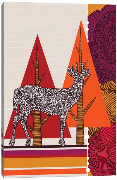 Deer In Woodland Canvas Art Print - Valentina Harper