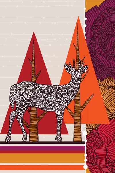 Valentina Harper: Deer In Woodland by Valentina Harper