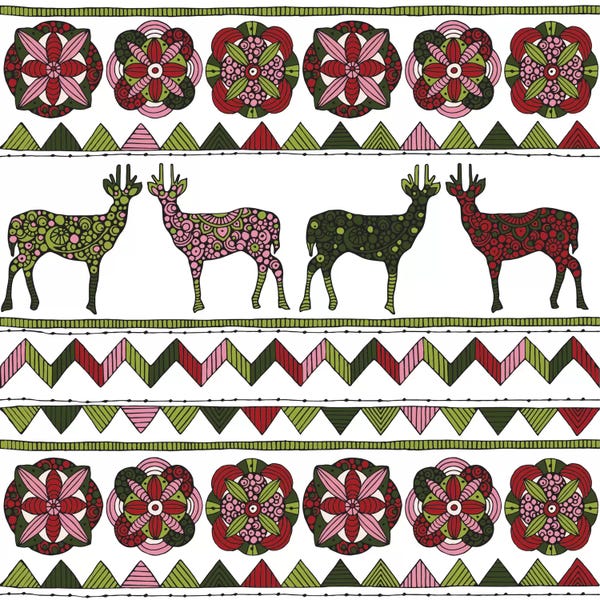 Holiday Décor: Deer Pattern I by Valentina Harper