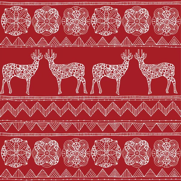 Farmhouse Festive: Deer Pattern II by Valentina Harper