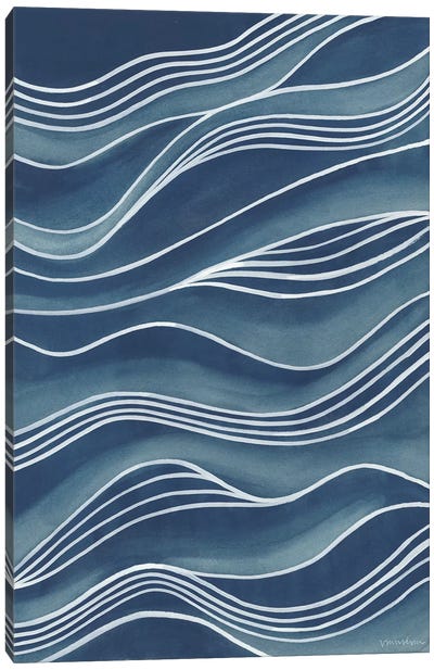Wind & Waves II Canvas Art Print - Blue Abstract Art