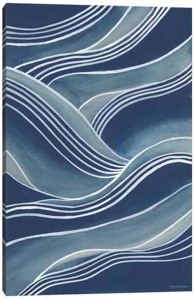 Wind & Waves III Canvas Art Print - Blue Abstract Art