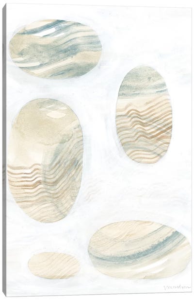 Neutral River Rocks III Canvas Art Print