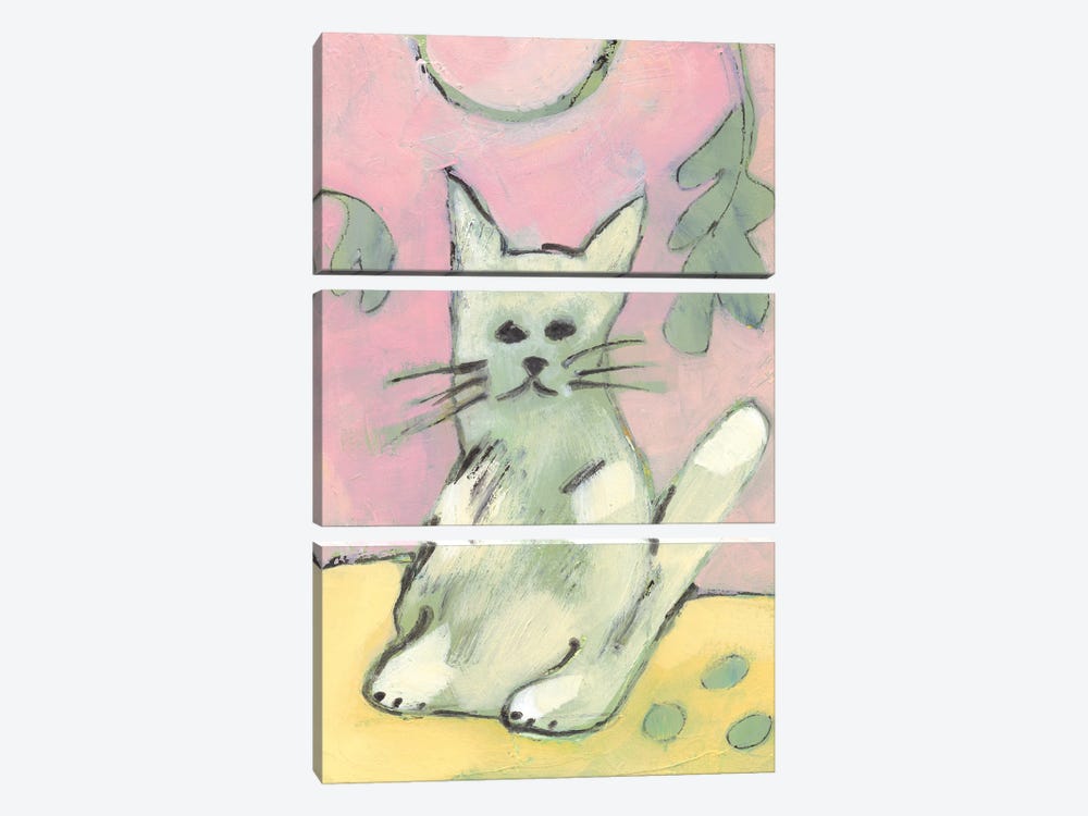 Soft Kitty by Vas Athas 3-piece Canvas Artwork