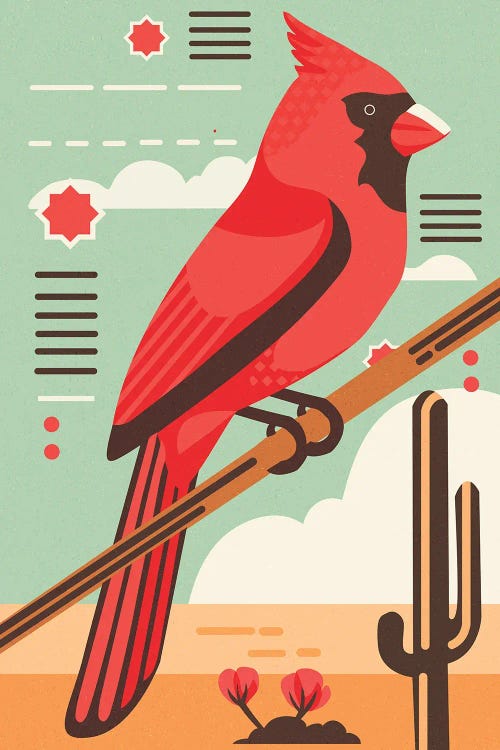 Desert Cardinal by Sterre Verbokkem wall art