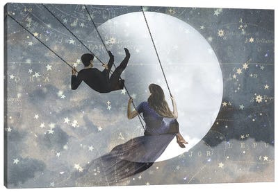 Celestial Love II Canvas Art Print - Full Moon Art