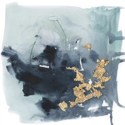 Cerulean & Gold I by Victoria Borges framed canvas print