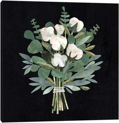 Cut Paper Bouquet I Canvas Art Print - Martini Olive