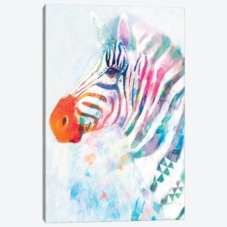 Fluorescent Zebra I Canvas Print #VBO133} by Victoria Borges Canvas Art Print