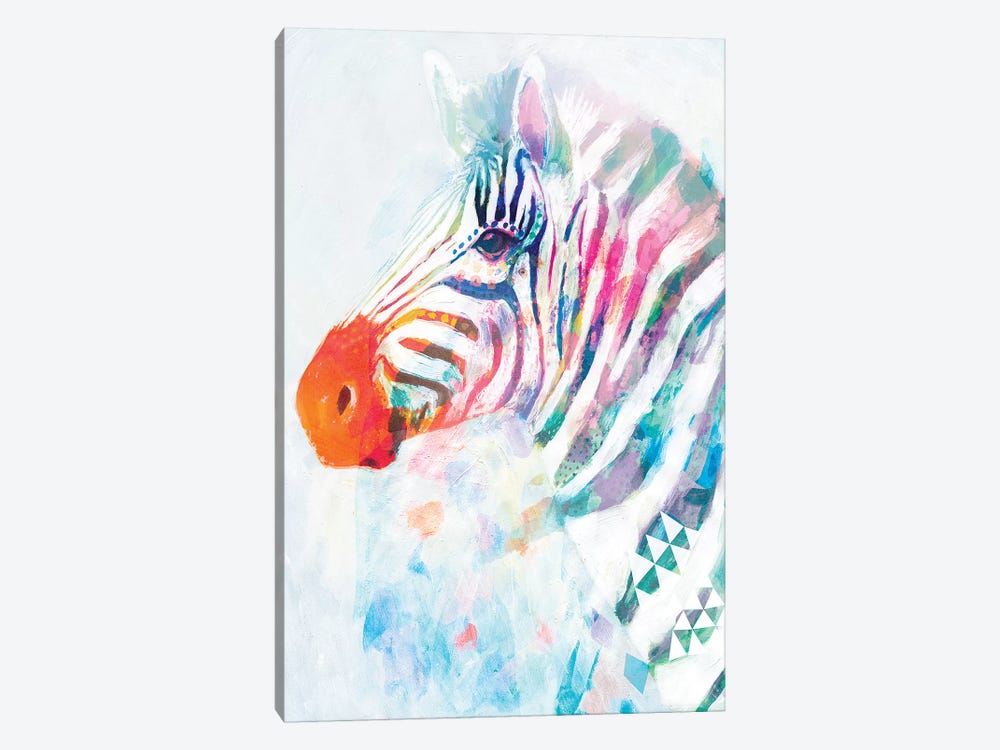 Fluorescent Zebra I by Victoria Borges 1-piece Canvas Artwork