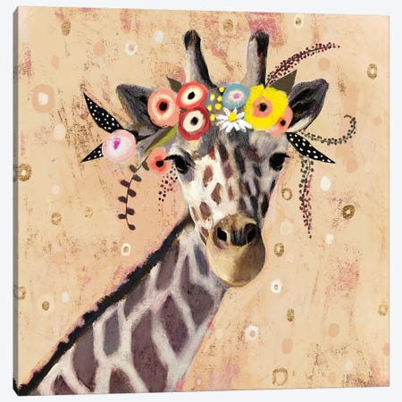 Klimt Giraffe II Canvas Print #VBO146} by Victoria Borges Canvas Print