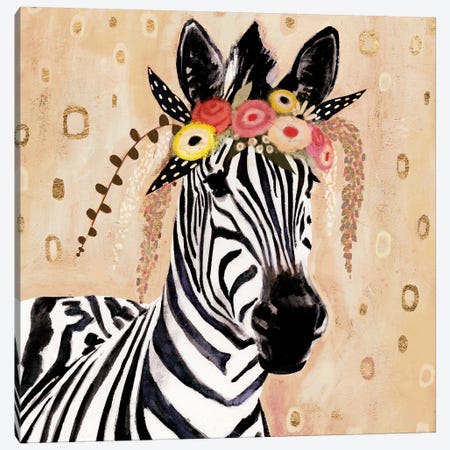 Klimt Zebra I Canvas Print #VBO147} by Victoria Borges Canvas Art Print