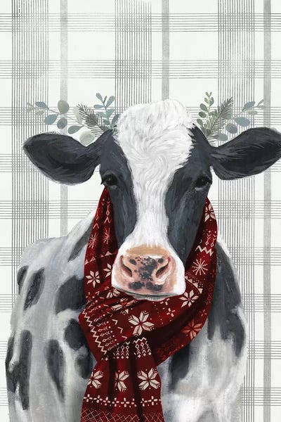 Kitchen: Yuletide Cow I by Victoria Borges