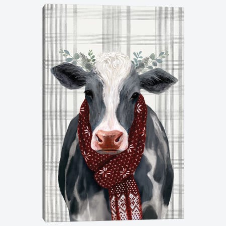 Yuletide Cow II Canvas Print #VBO182} by Victoria Borges Canvas Artwork
