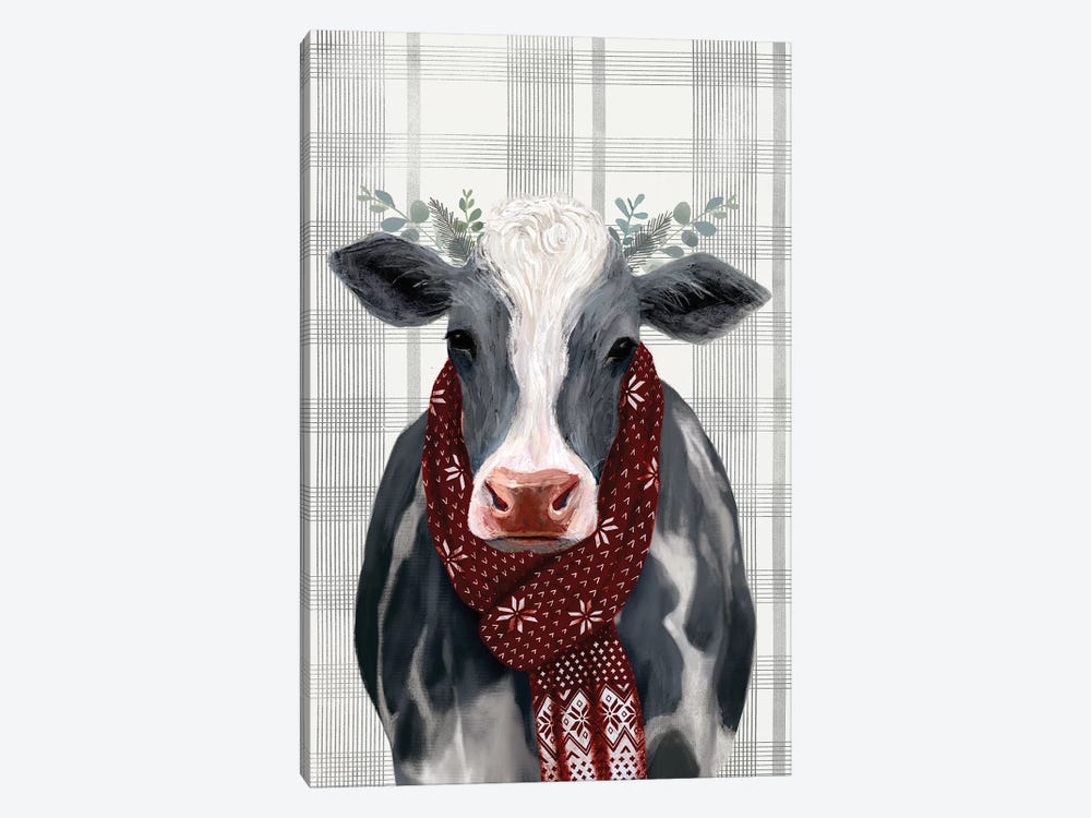Yuletide Cow II by Victoria Borges 1-piece Canvas Art
