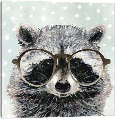 Four-eyed Forester IV Canvas Art Print - Raccoon Art