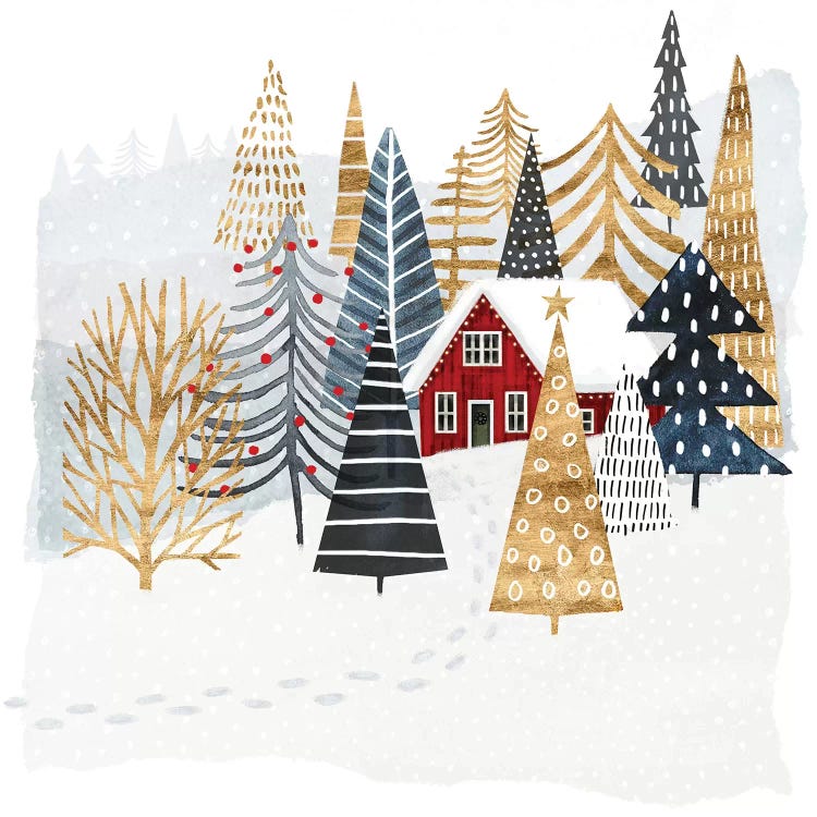 Christmas Chalet I by Victoria Borges wall art