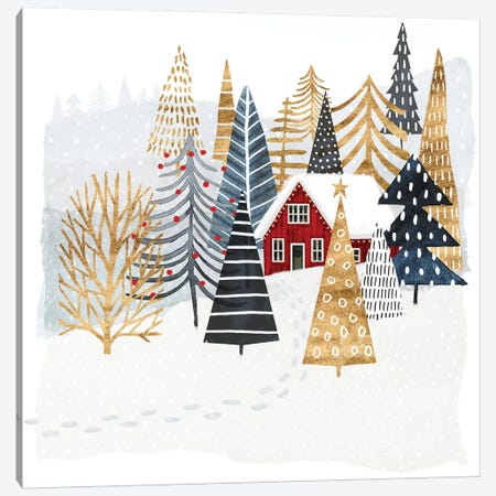 Christmas Chalet I Canvas Print #VBO23} by Victoria Borges Art Print