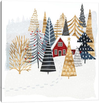 Christmas Chalet I Canvas Art Print - Ski Chalet