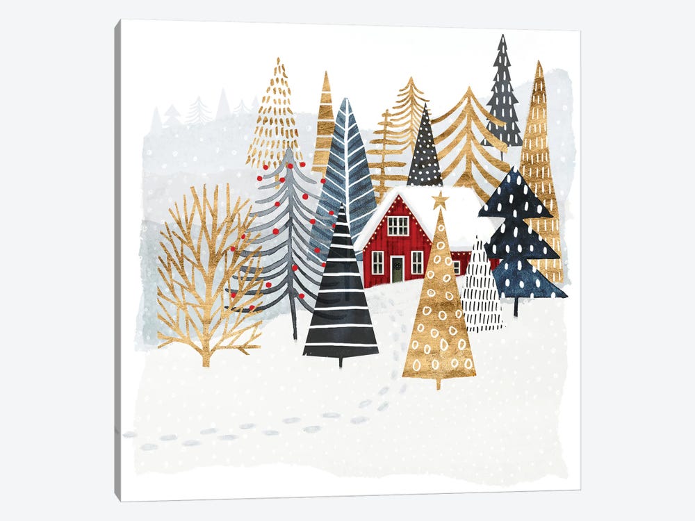 Christmas Chalet I by Victoria Borges 1-piece Canvas Artwork