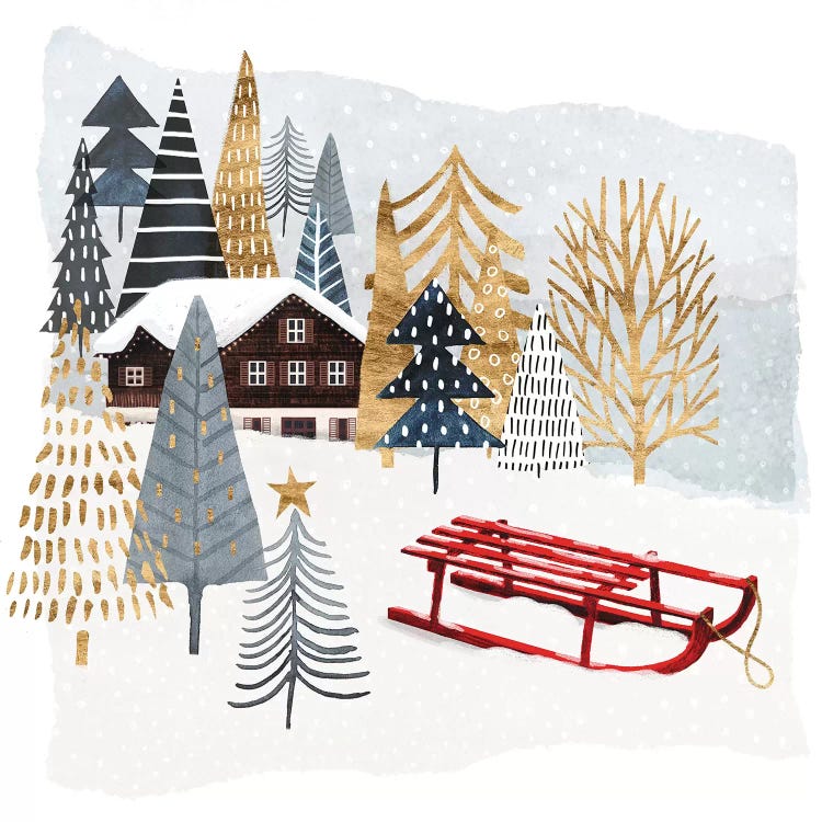 Christmas Chalet II by Victoria Borges wall art