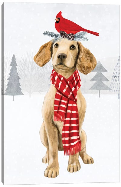 Christmas Cats & Dogs V Canvas Art Print - Warm & Whimsical