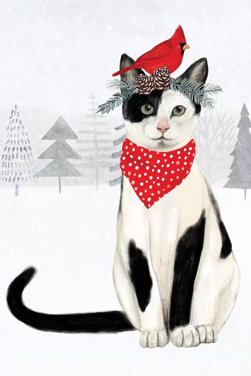 Christmas Cats & Dogs VI by Victoria Borges wall art