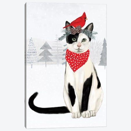 Christmas Cats & Dogs VI Canvas Print #VBO297} by Victoria Borges Canvas Art Print
