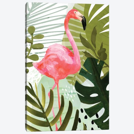 Flamingo Forest II Canvas Print #VBO303} by Victoria Borges Canvas Art