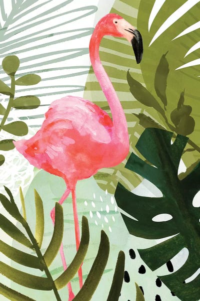 Monsteras: Flamingo Forest II by Victoria Borges