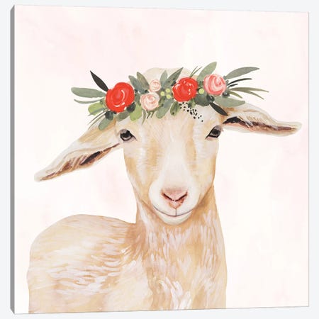 Garden Goat I Canvas Print #VBO304} by Victoria Borges Canvas Art Print