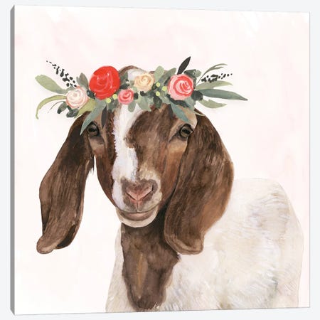 Garden Goat II Canvas Print #VBO305} by Victoria Borges Art Print