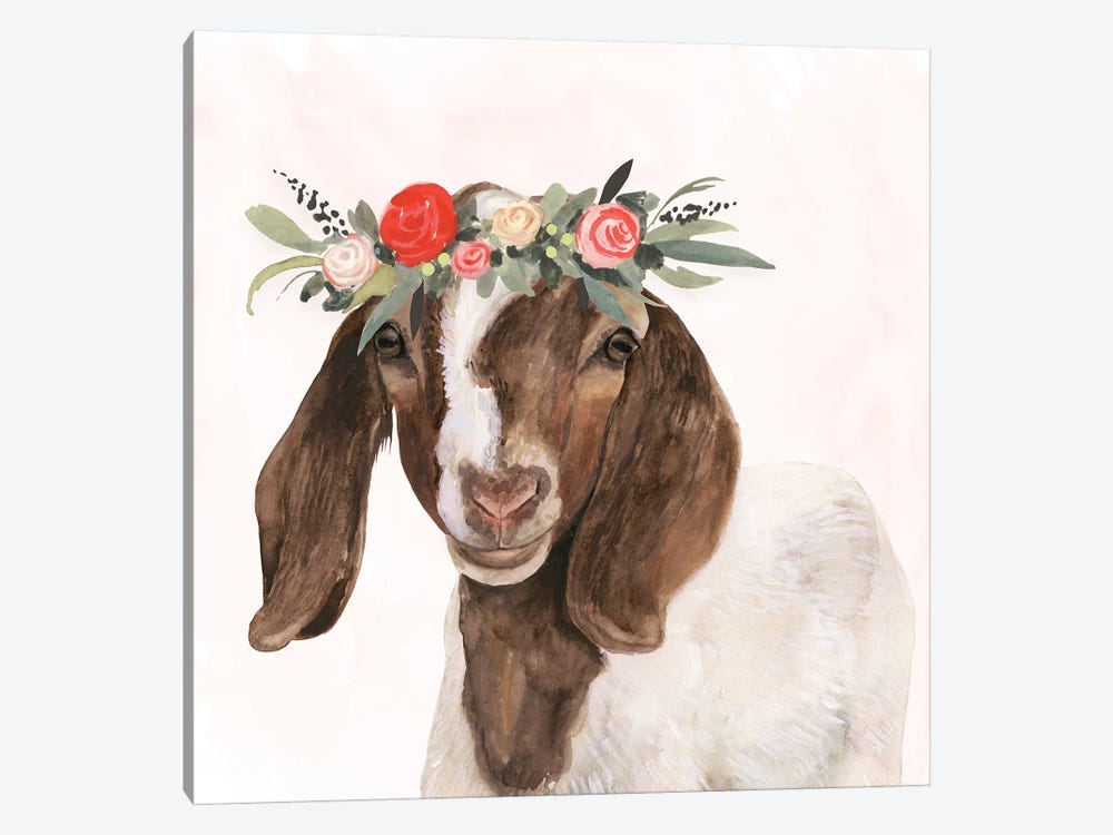 Garden Goat II by Victoria Borges 1-piece Canvas Wall Art