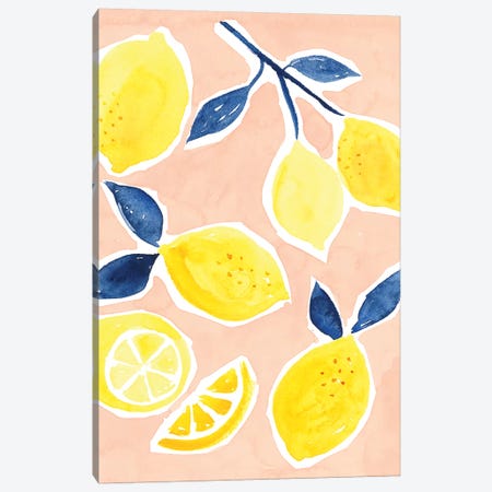 Lemon Love I Canvas Print #VBO362} by Victoria Borges Canvas Wall Art