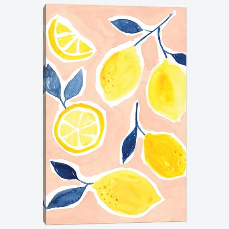 Lemon Love II Canvas Print #VBO363} by Victoria Borges Canvas Art