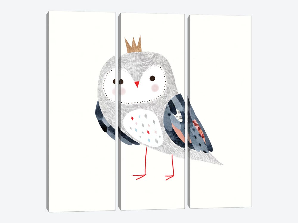 Crowned Critter II by Victoria Borges 3-piece Canvas Wall Art