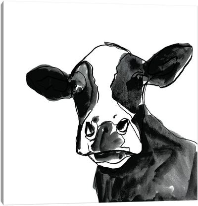 Cow Contour I Canvas Art Print - Farmhouse Kitchen Art