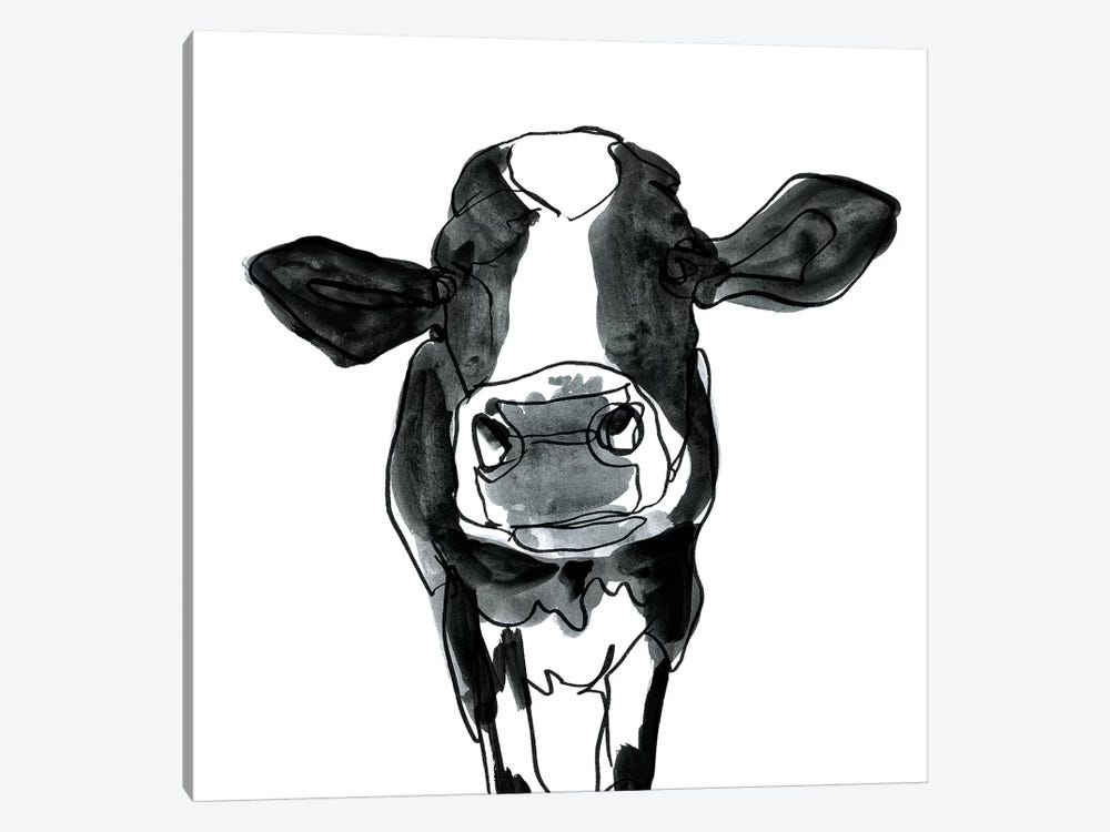 Cow Contour III by Victoria Borges 1-piece Canvas Art Print