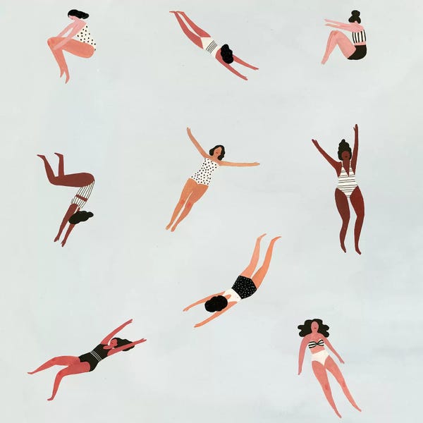 Women's Swimsuits: Minnows I by Victoria Borges