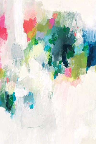 Raspberry & Teal I by Victoria Borges framed canvas print