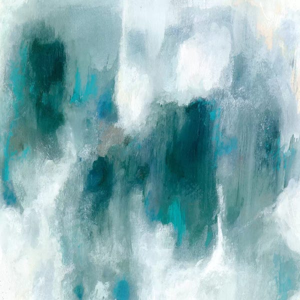 Teal Abstract Art: Teal Tempest I by Victoria Borges