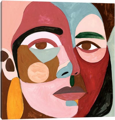 Geo Face II Canvas Art Print - Victoria Borges