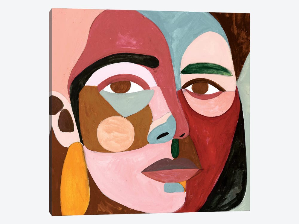 Geo Face II by Victoria Borges 1-piece Canvas Art