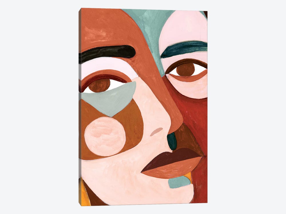 Geo Face III by Victoria Borges 1-piece Canvas Art Print