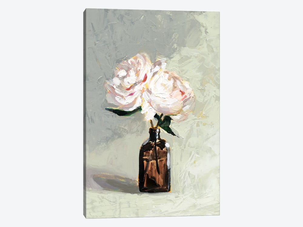 Amber Bottle Flowers II by Victoria Borges 1-piece Canvas Artwork