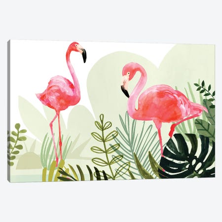 Flamingo Forest Collection Canvas Print #VBO545} by Victoria Borges Canvas Art Print